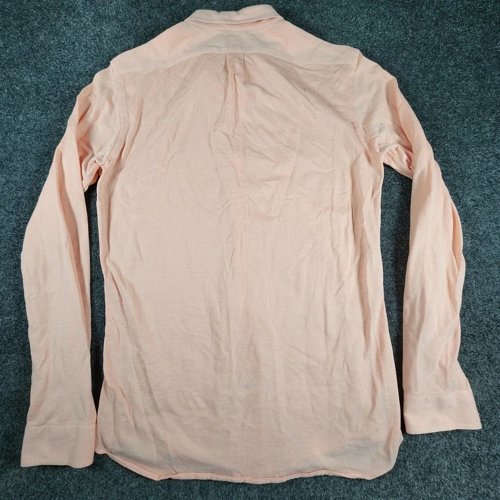 Polo Ralph Lauren Slim Fit Knit Oxford Mens Medium Pink Long Sleeve Button Down